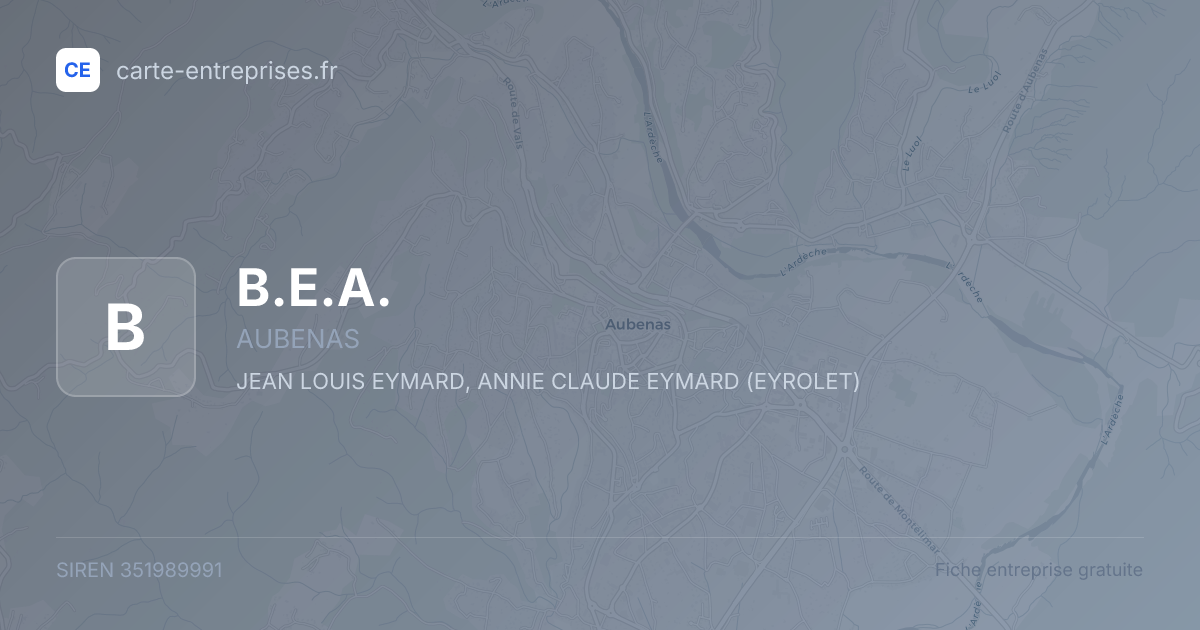 B.E.A. — 351989991 — fiche entreprise
