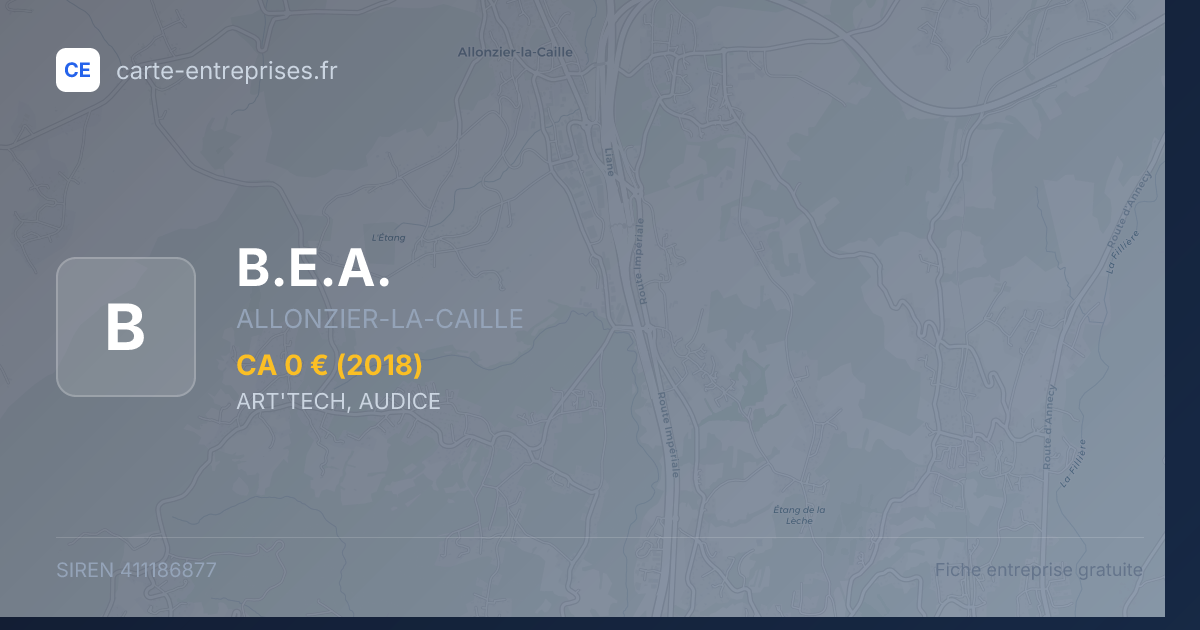 B.E.A. — 411186877 — fiche entreprise
