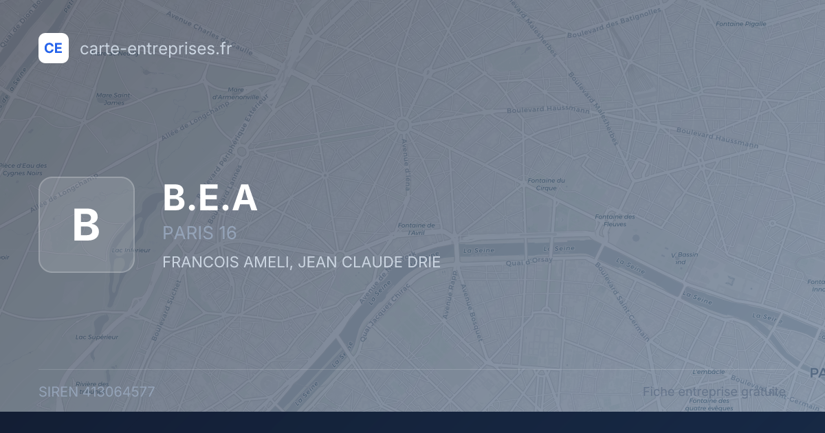 B.E.A — 413064577 — fiche entreprise