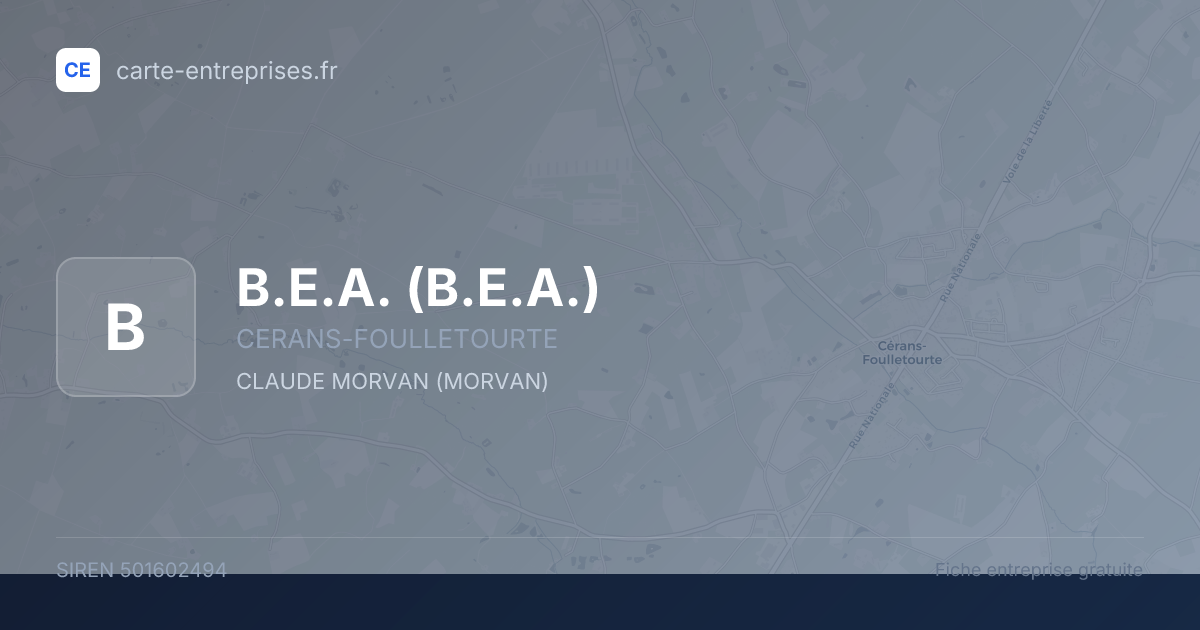 B.E.A. — 501602494 — fiche entreprise