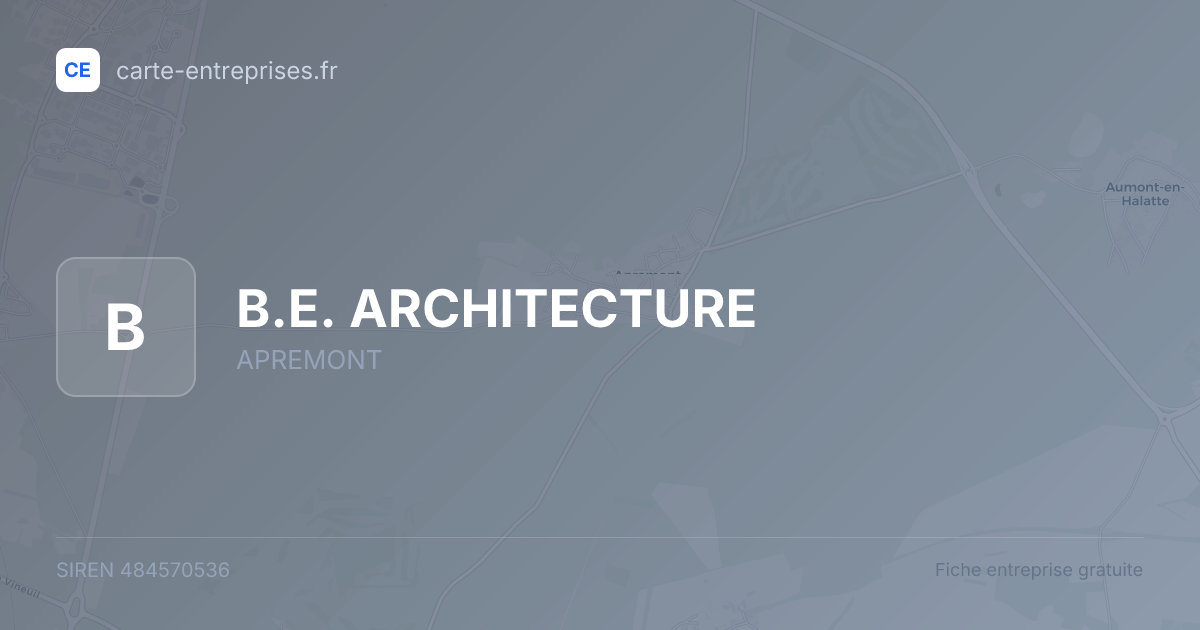 B.E. ARCHITECTURE — 484570536 — fiche entreprise