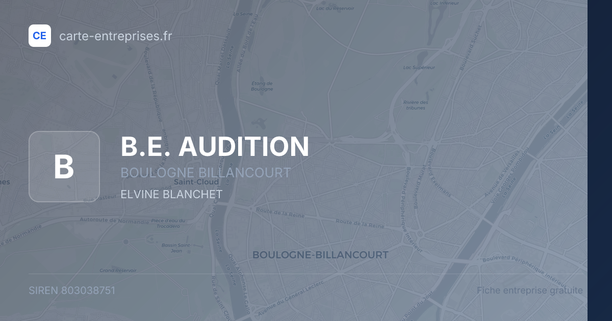 B.E. AUDITION — 803038751 — fiche entreprise