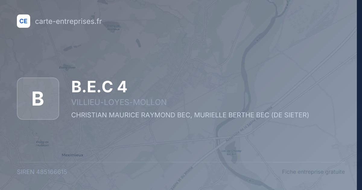 B.E.C 4 — 485166615 — fiche entreprise