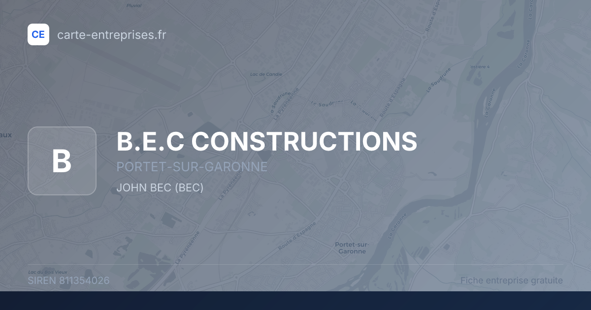 B.E.C CONSTRUCTIONS — 811354026 — fiche entreprise