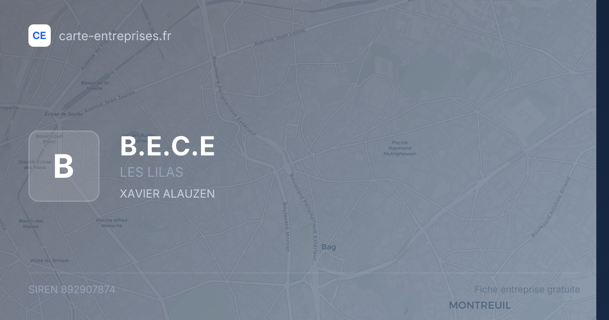 B.E.C.E — 892907874 — fiche entreprise