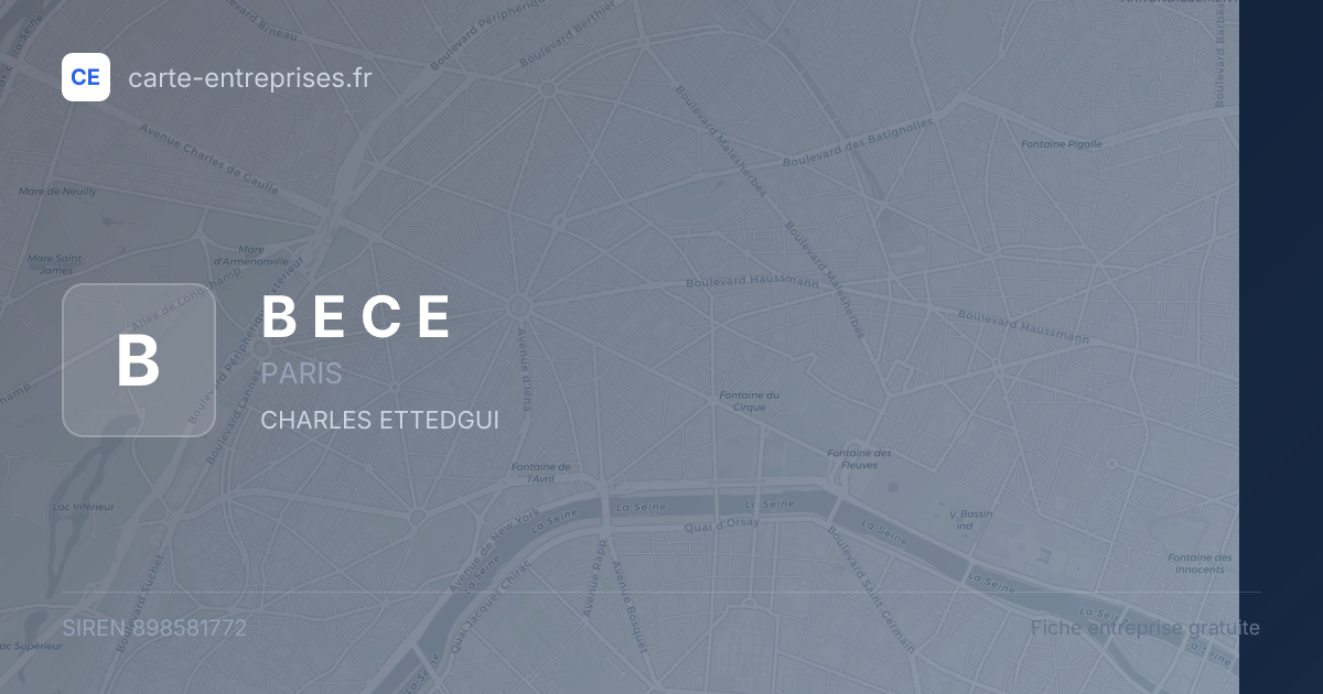 B E C E — 898581772 — fiche entreprise