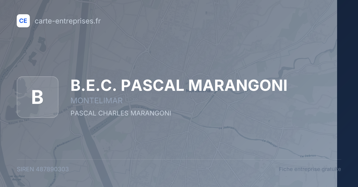 B.E.C. PASCAL MARANGONI — 487890303 — fiche entreprise