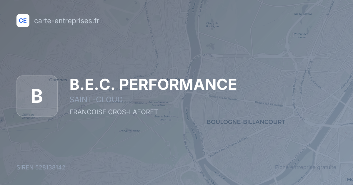 B.E.C. PERFORMANCE — 528138142 — fiche entreprise