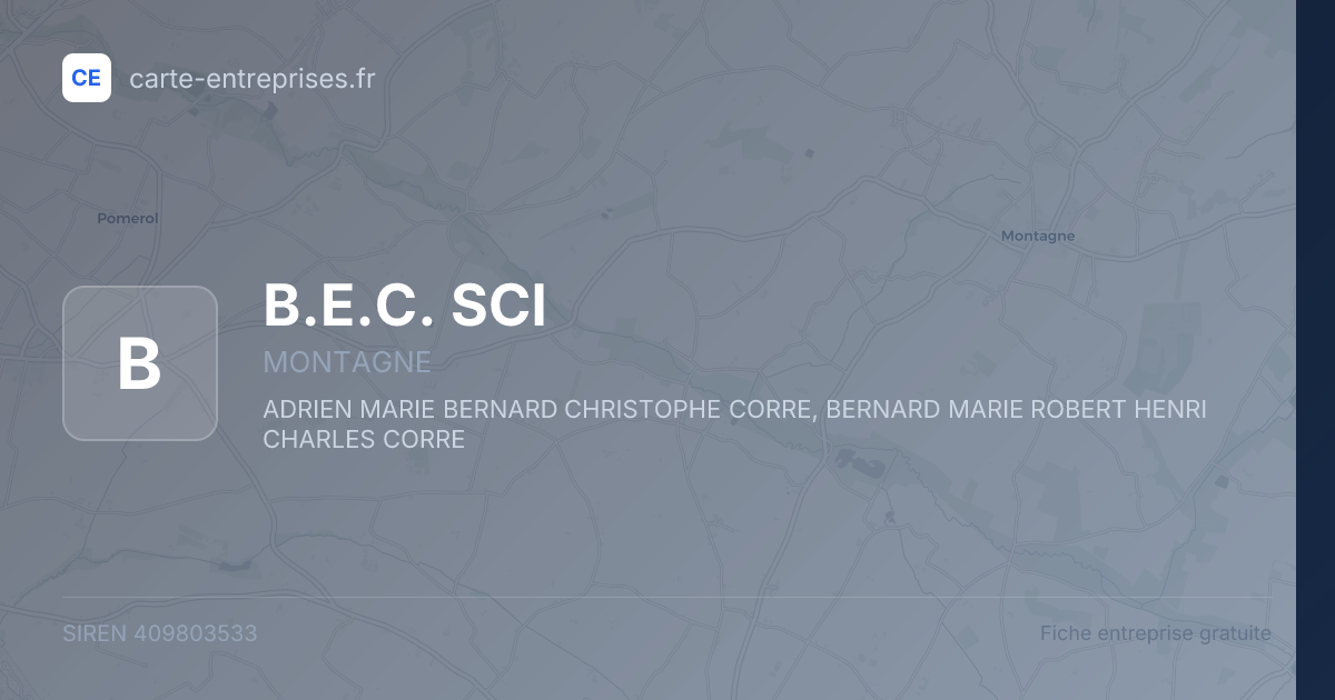 B.E.C. SCI — 409803533 — fiche entreprise
