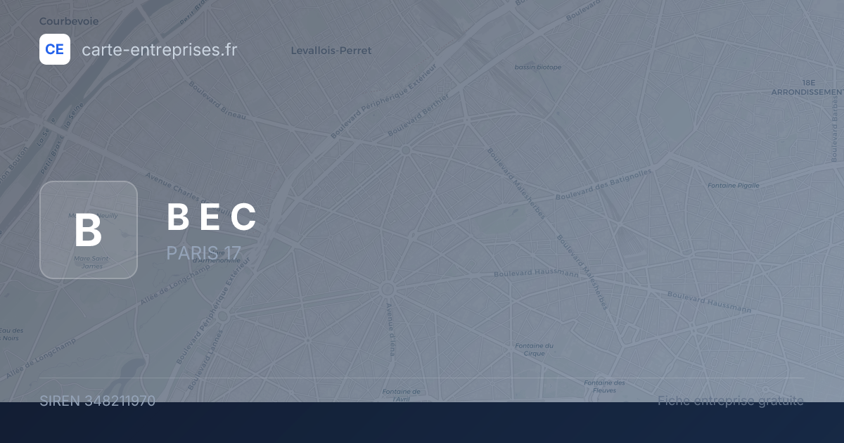 B E C — 348211970 — fiche entreprise