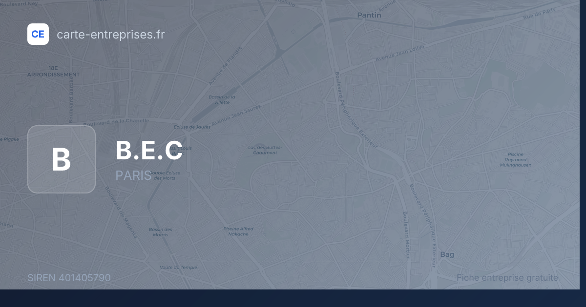 B.E.C — 401405790 — fiche entreprise
