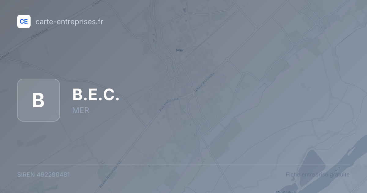 B.E.C. — 492290481 — fiche entreprise