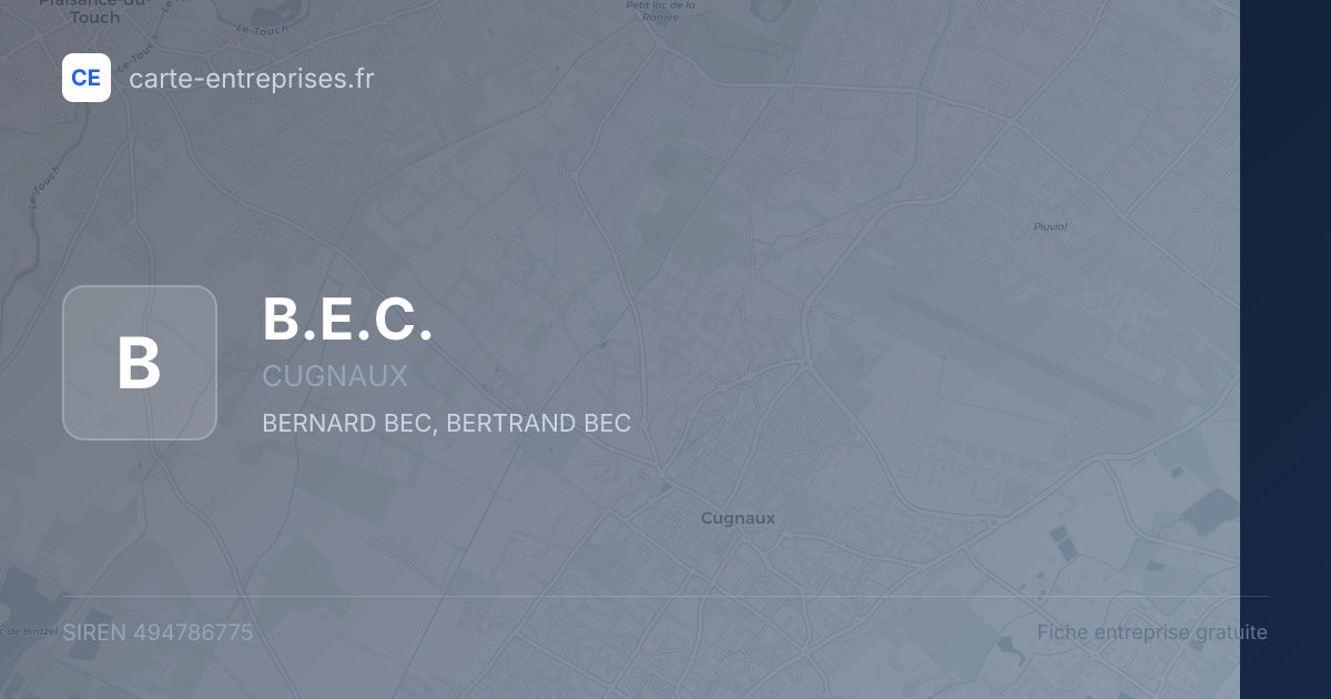 B.E.C. — 494786775 — fiche entreprise