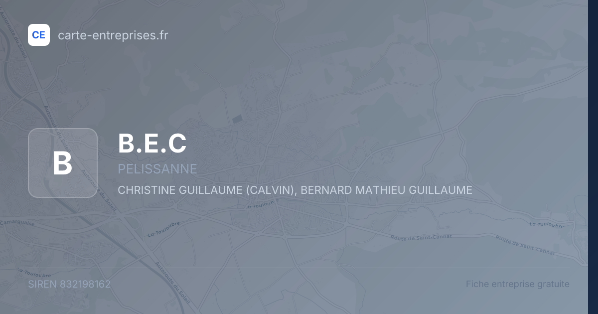 B.E.C — 832198162 — fiche entreprise
