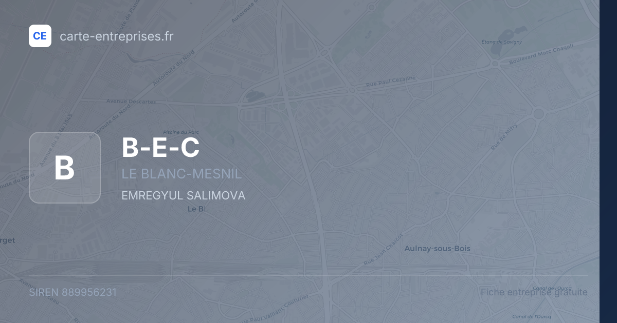 B-E-C — 889956231 — fiche entreprise