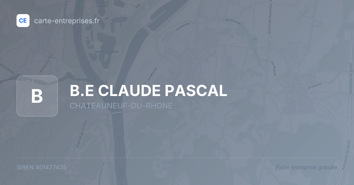 B.E CLAUDE PASCAL — 401477435 — fiche entreprise