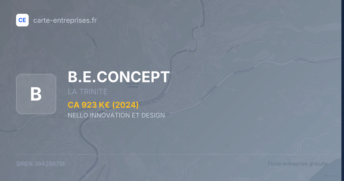 B.E.CONCEPT — 384288718 — fiche entreprise
