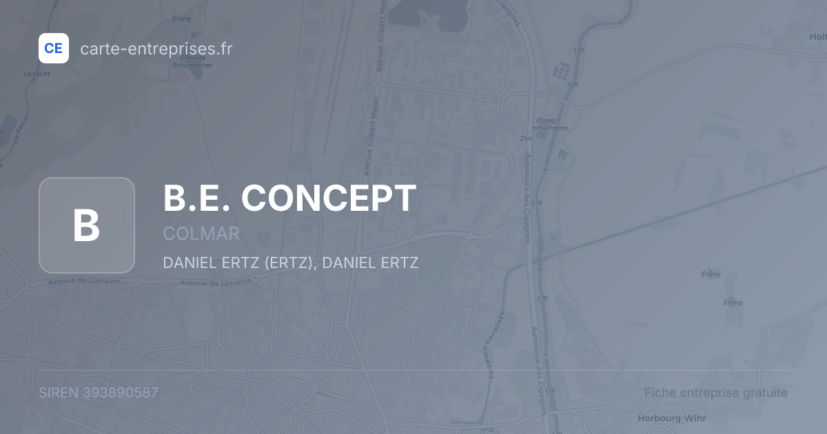 B.E. CONCEPT — 393890587 — fiche entreprise