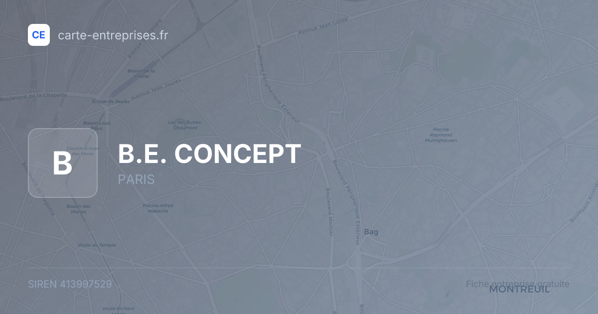 B.E. CONCEPT — 413997529 — fiche entreprise
