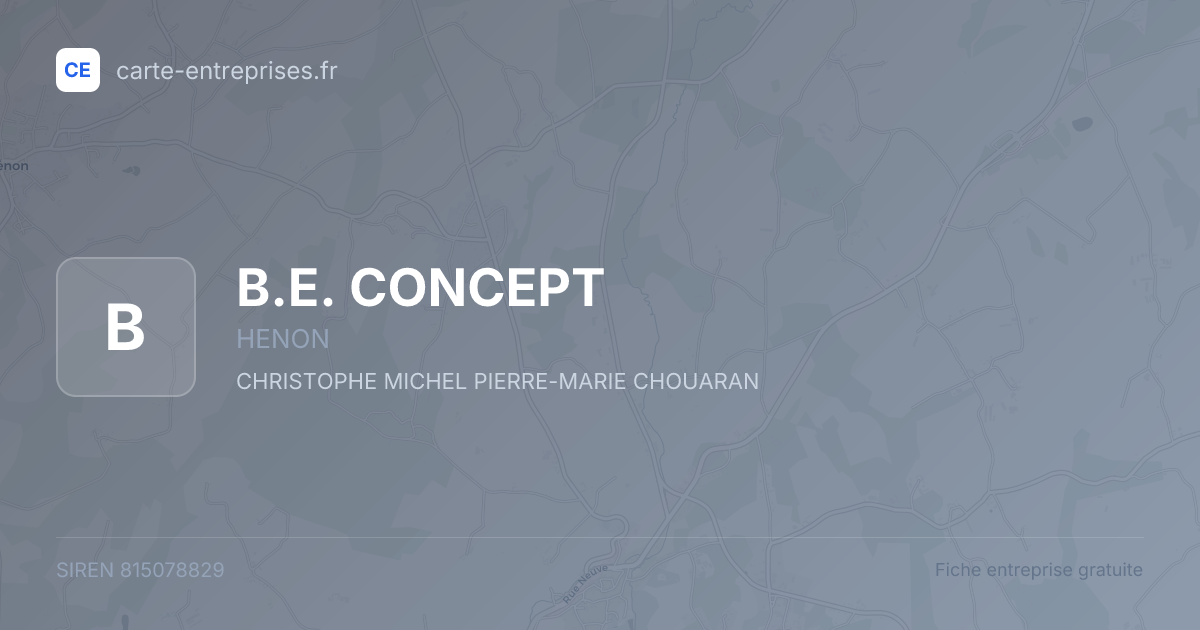 B.E. CONCEPT — 815078829 — fiche entreprise