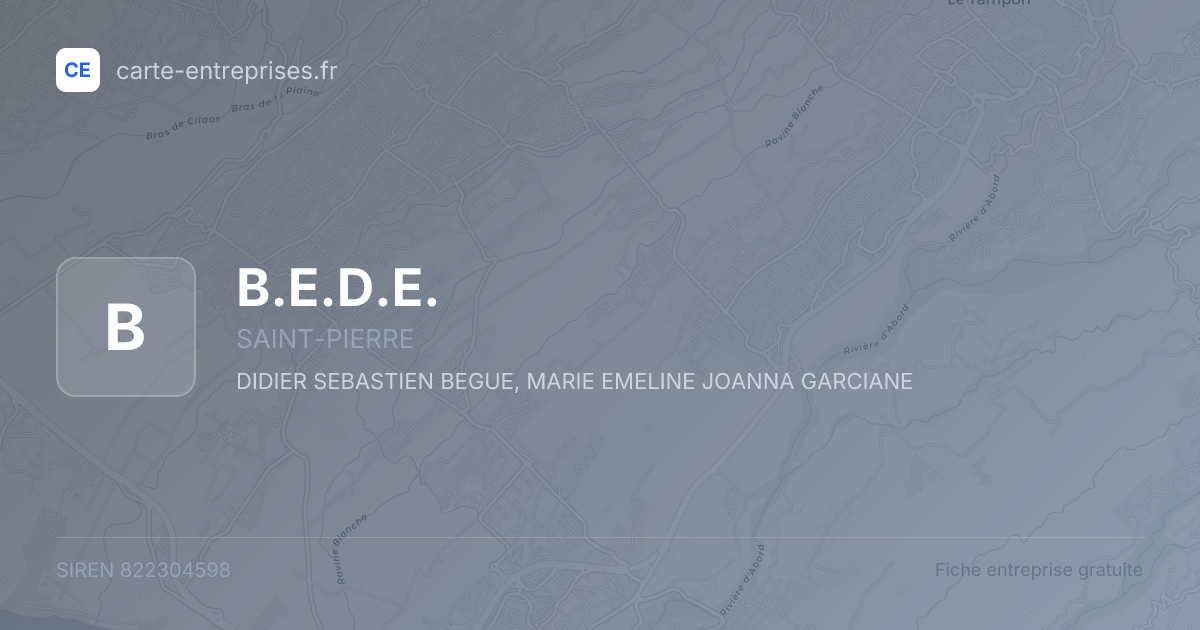 B.E.D.E. — 822304598 — fiche entreprise