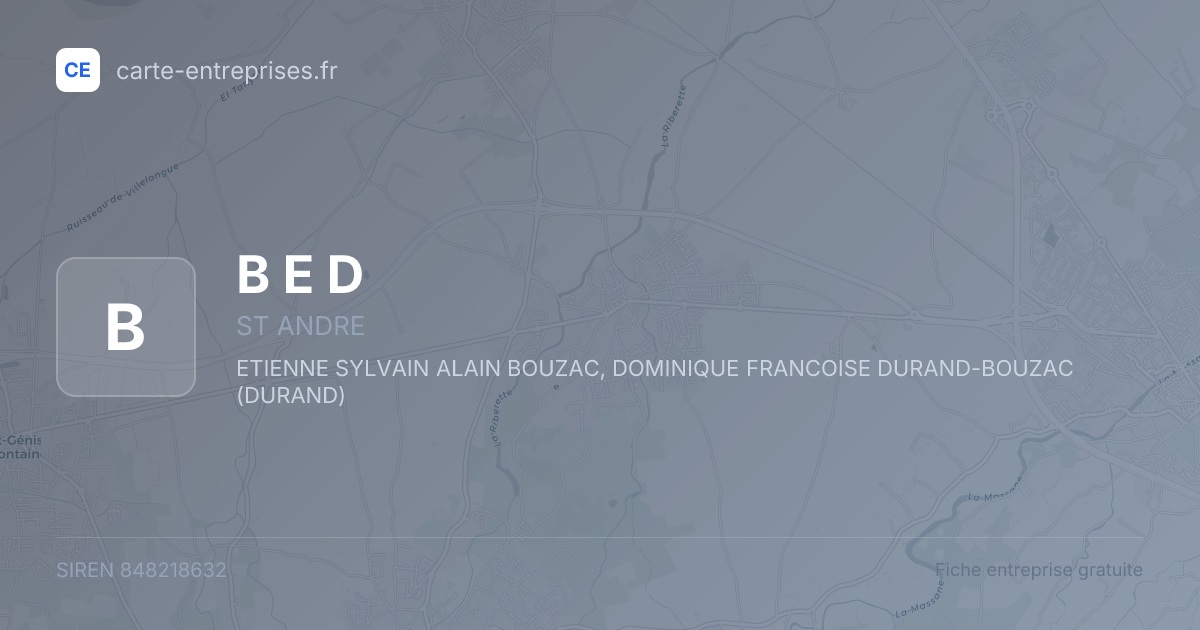 B E D — 848218632 — fiche entreprise