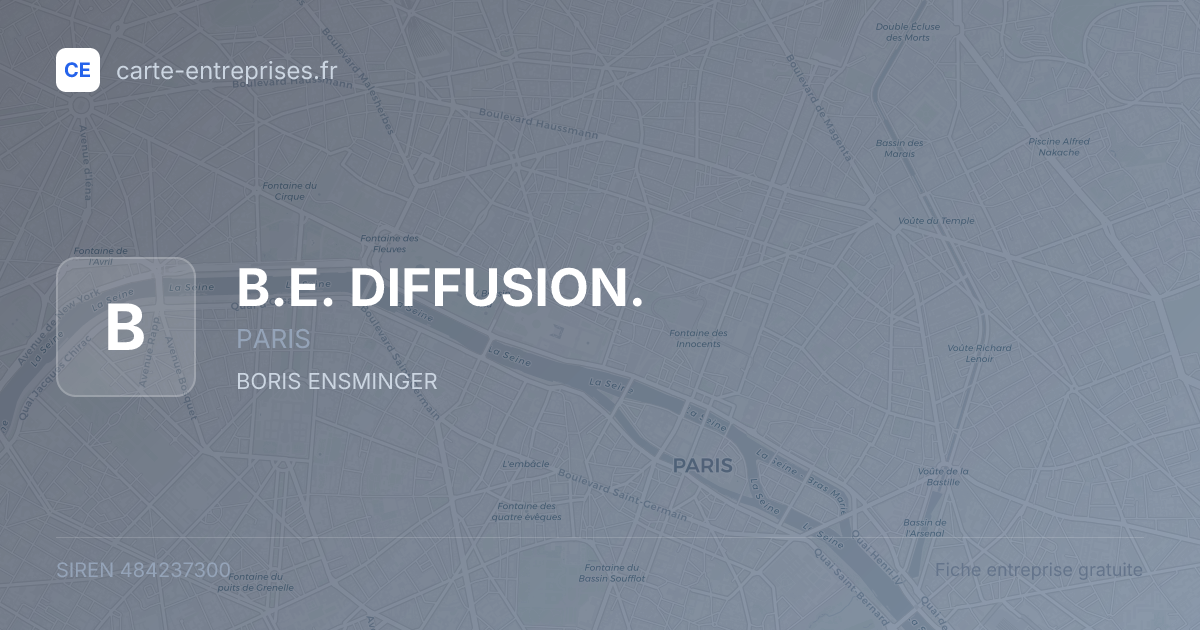 B.E. DIFFUSION. — 484237300 — fiche entreprise