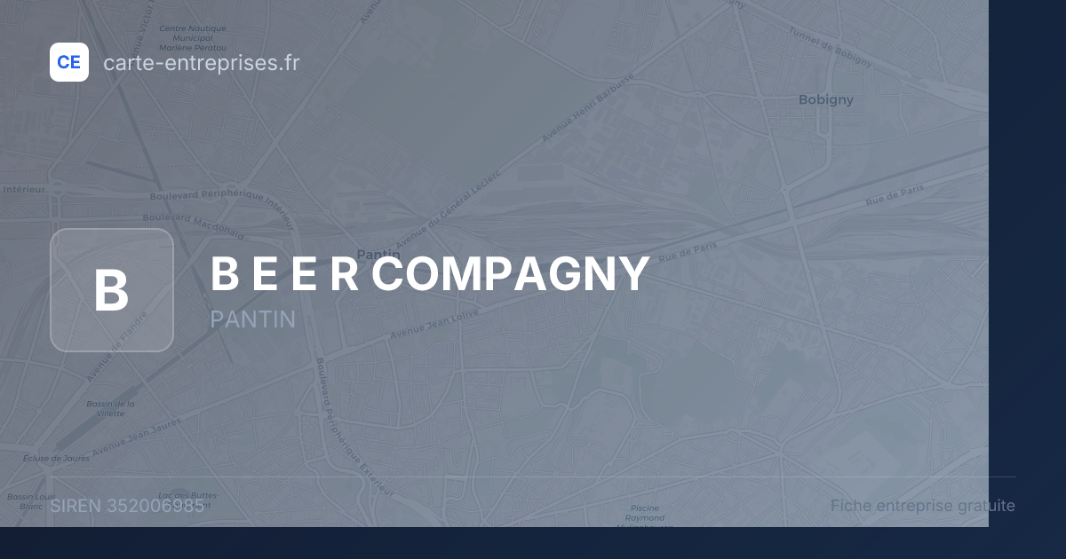 B E E R COMPAGNY — 352006985 — fiche entreprise