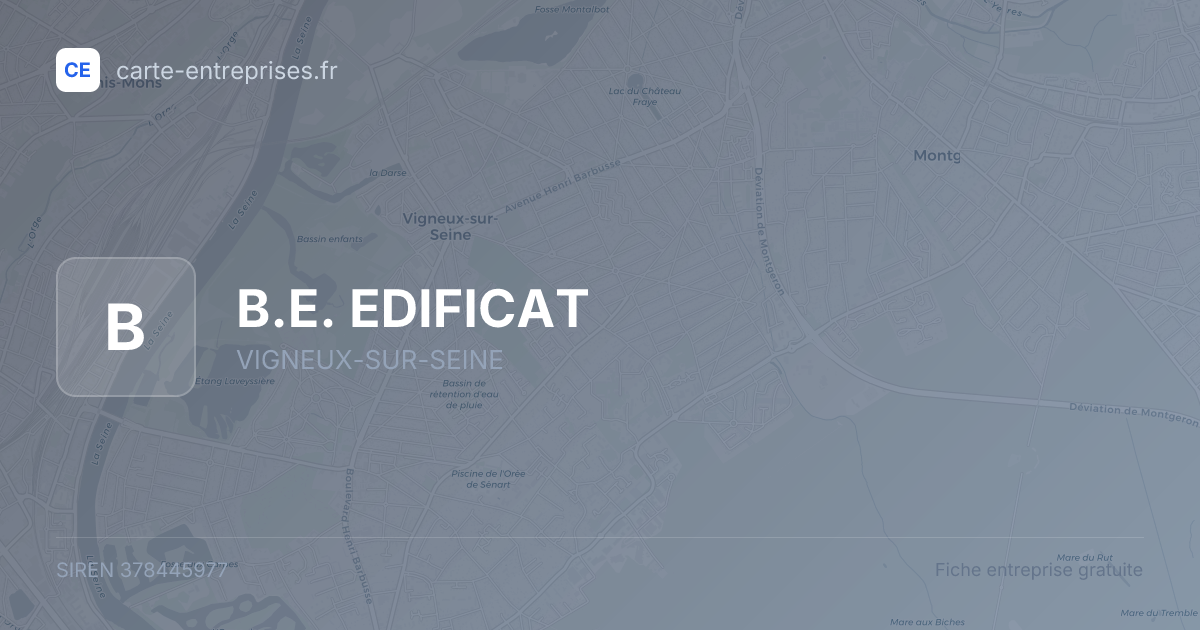B.E. EDIFICAT — 378445977 — fiche entreprise