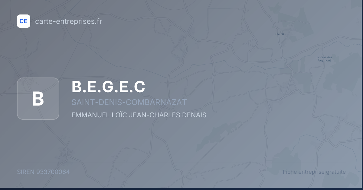 B.E.G.E.C — 933700064 — fiche entreprise