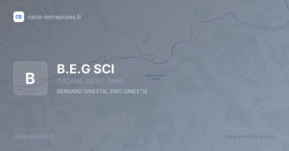 B.E.G SCI — 480823517 — fiche entreprise