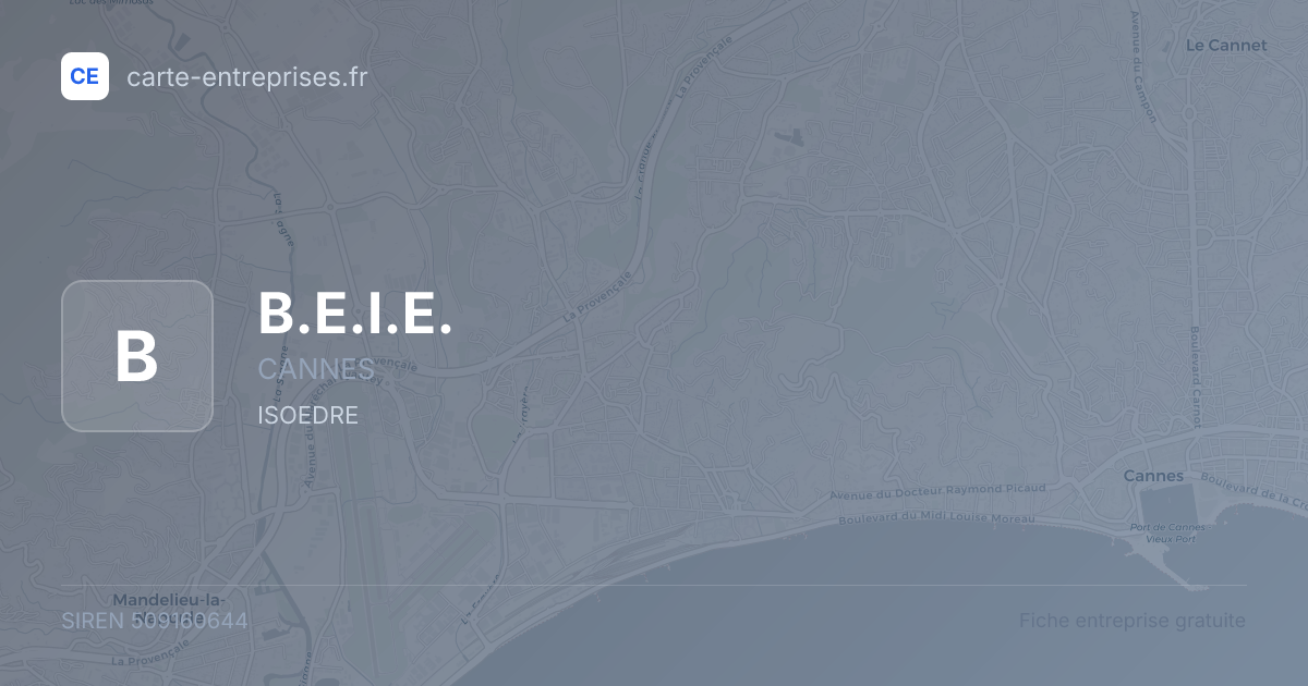 B.E.I.E. — 509160644 — fiche entreprise