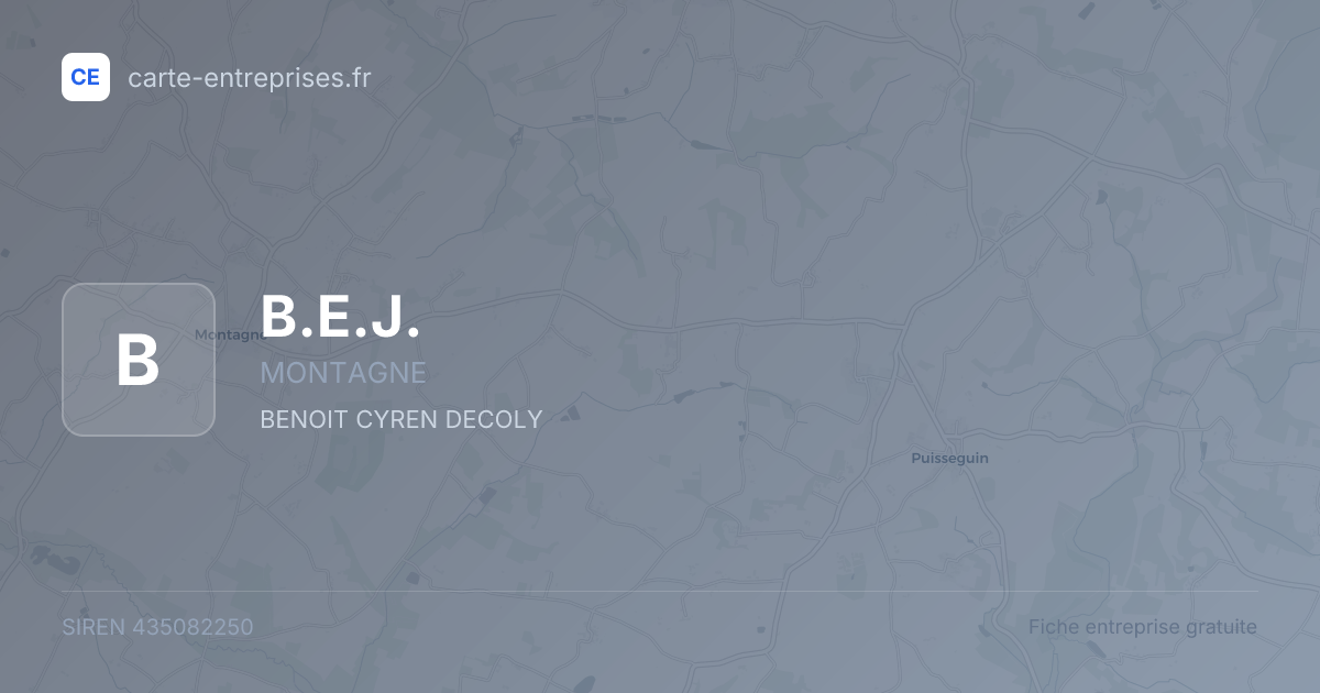 B.E.J. — 435082250 — fiche entreprise