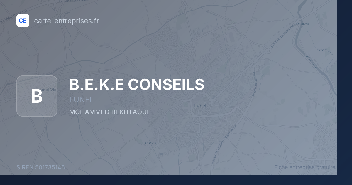 B.E.K.E CONSEILS — 501735146 — fiche entreprise