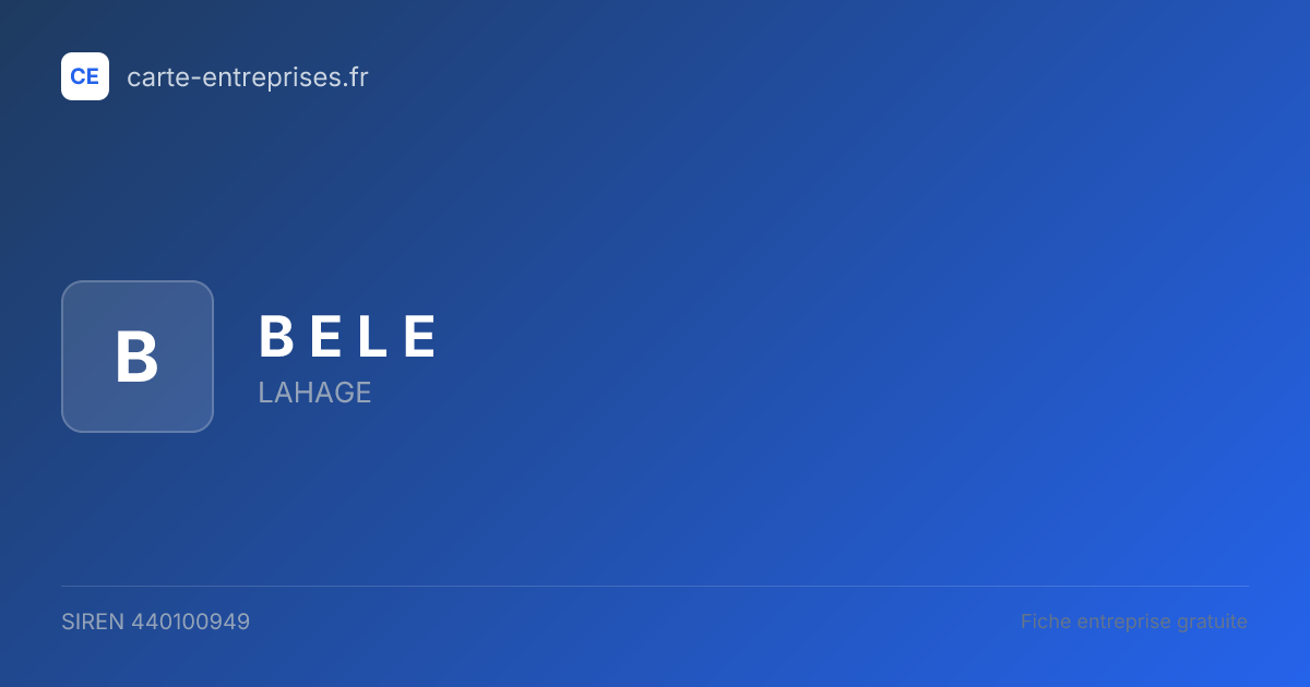 B E L E — 440100949 — fiche entreprise