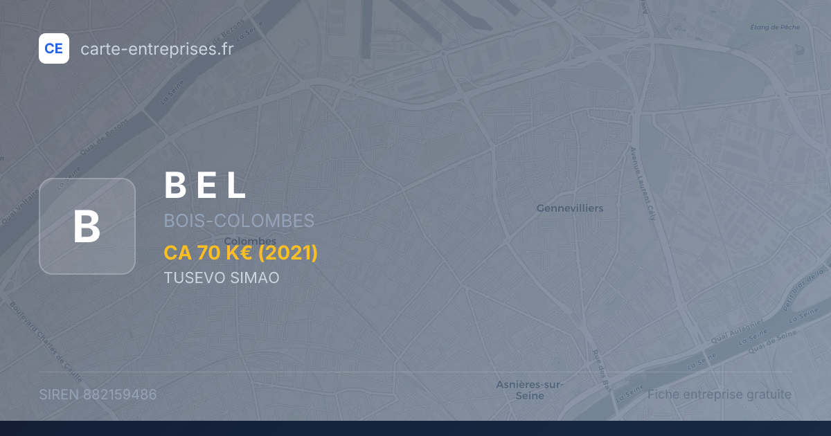 B E L — 882159486 — fiche entreprise