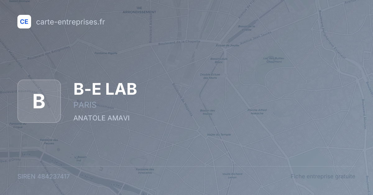 B-E LAB — 484237417 — fiche entreprise
