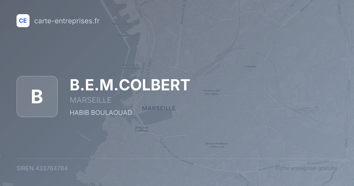 B.E.M.COLBERT — 433764784 — fiche entreprise