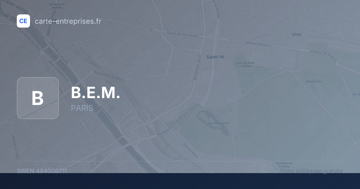 B.E.M. — 494006711 — fiche entreprise