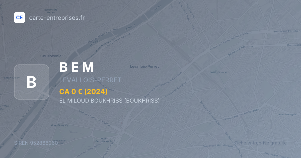 B E M — 952866960 — fiche entreprise