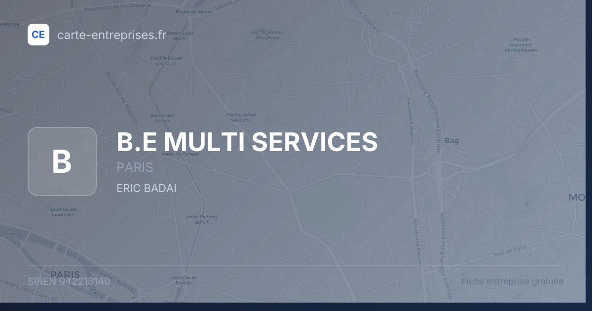 B.E MULTI SERVICES — 942218140 — fiche entreprise