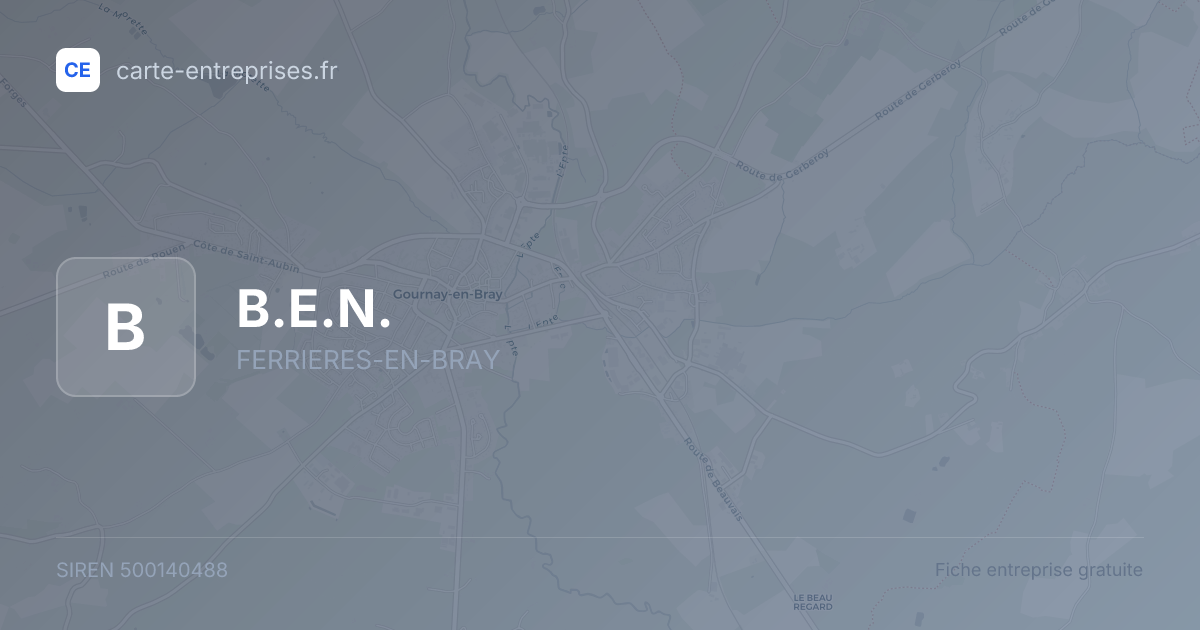 B.E.N. — 500140488 — fiche entreprise