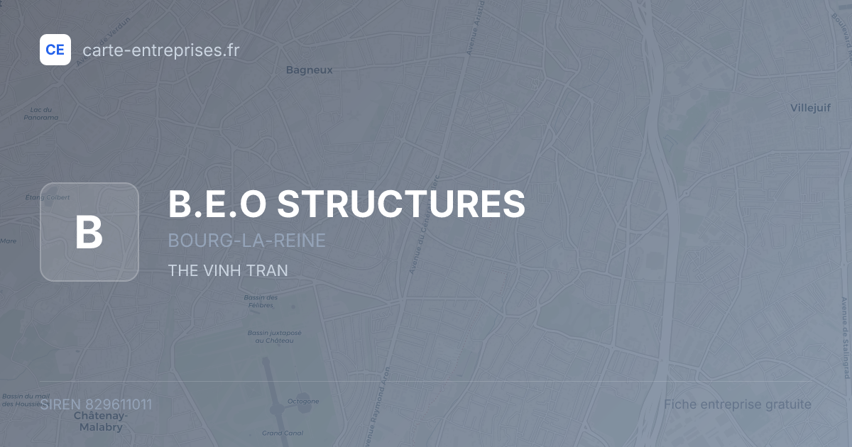 B.E.O STRUCTURES — 829611011 — fiche entreprise