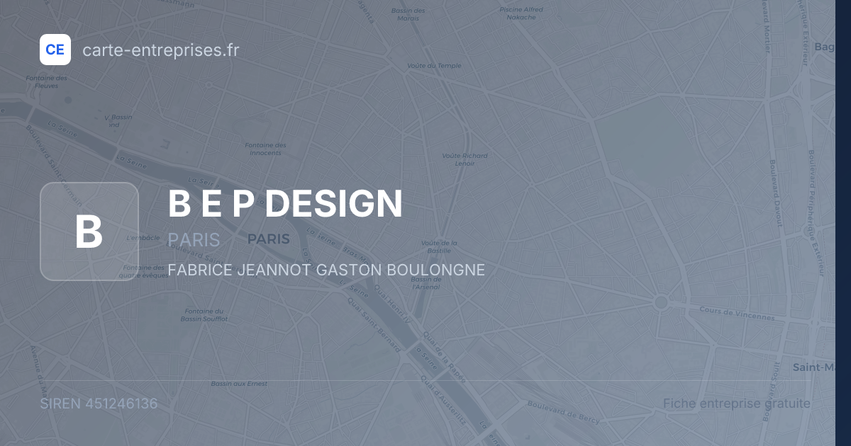 B E P DESIGN — 451246136 — fiche entreprise