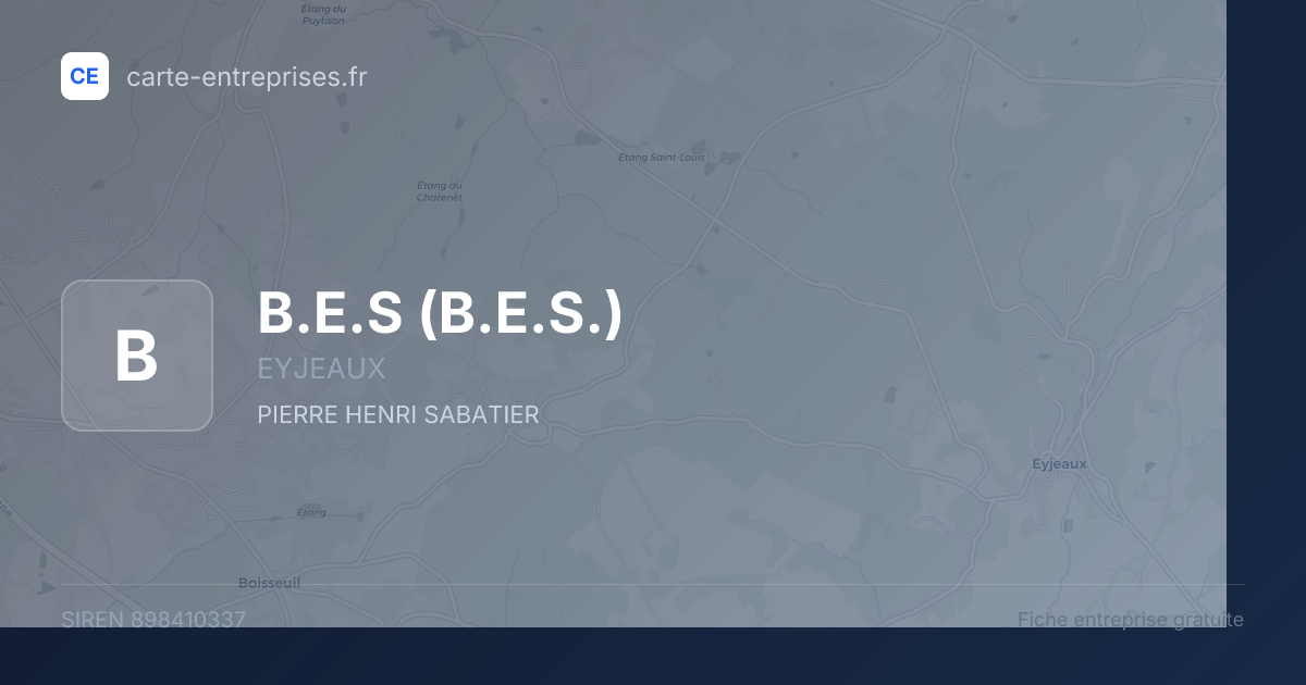 B.E.S (B.E.S.) — 898410337 — fiche entreprise