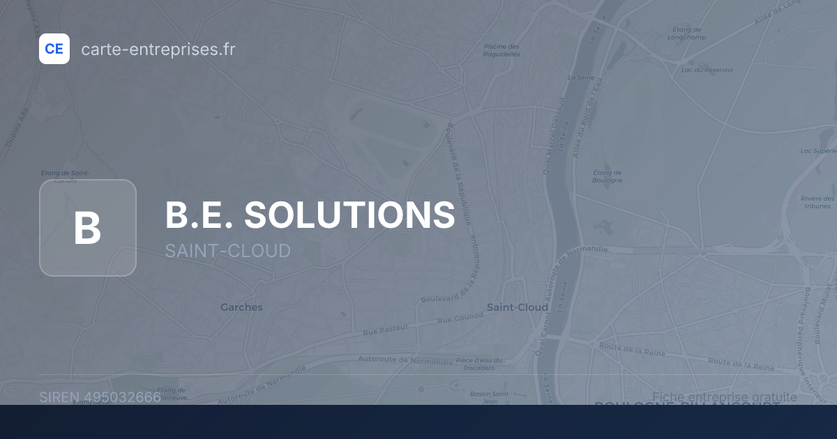 B.E. SOLUTIONS — 495032666 — fiche entreprise