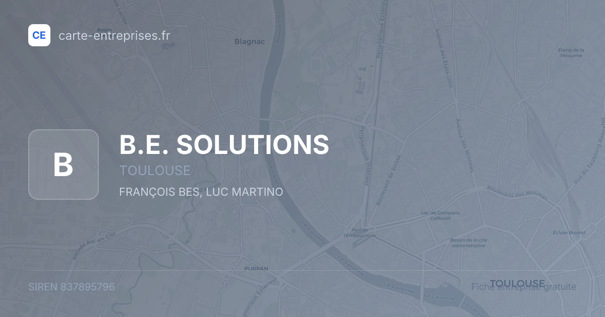 B.E. SOLUTIONS — 837895796 — fiche entreprise