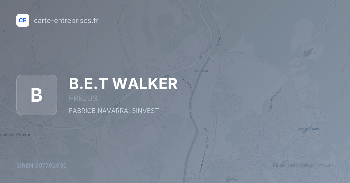 B.E.T WALKER — 397792805 — fiche entreprise