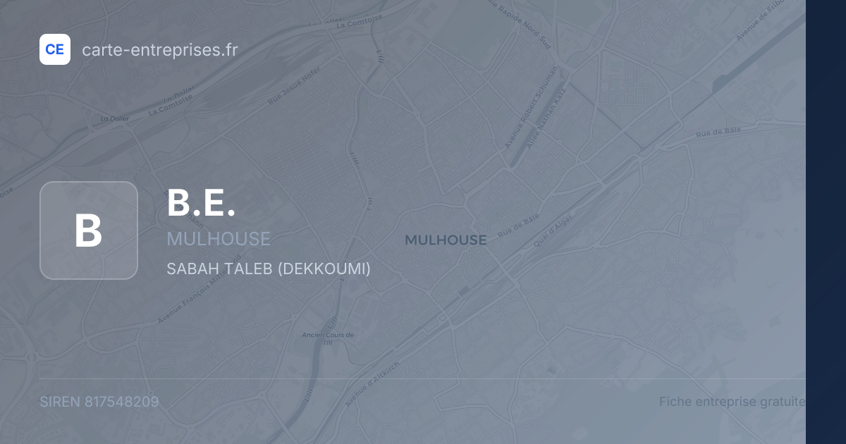 B.E. — 817548209 — fiche entreprise