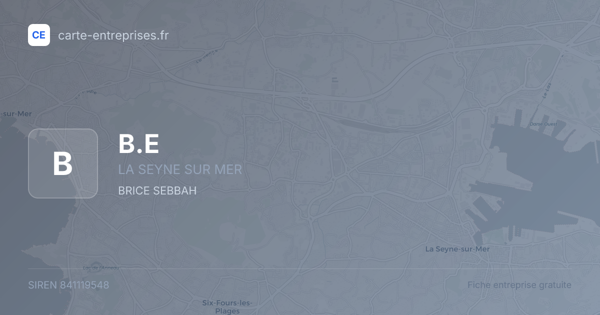 B.E — 841119548 — fiche entreprise